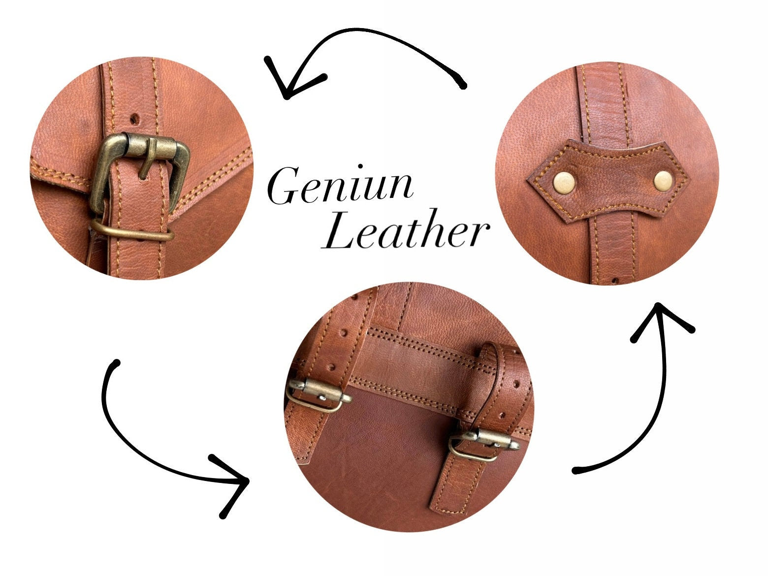 Set of 2 Lupi Brown Motorcycle Saddle Bag