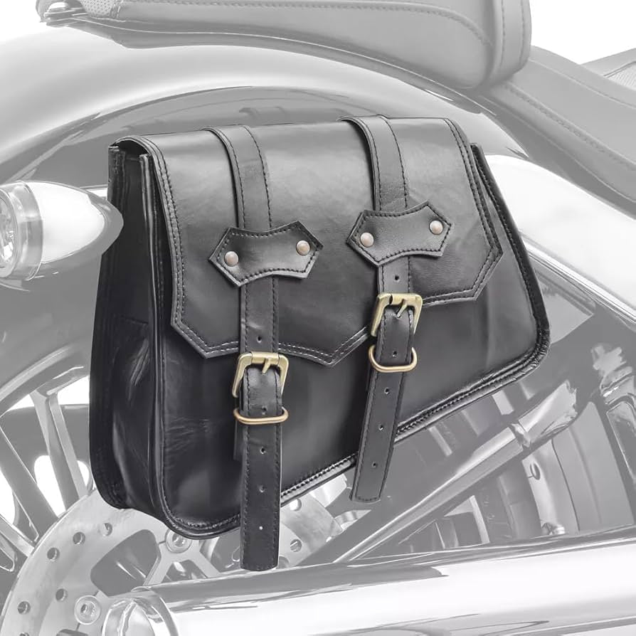 Set of 2 Lupi Black Motorcycles Saddle Bag