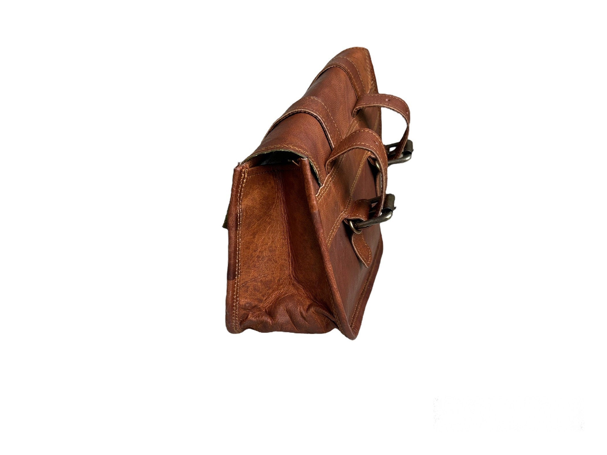 Set of 2 Lupi Brown Motorcycle Saddle Bag