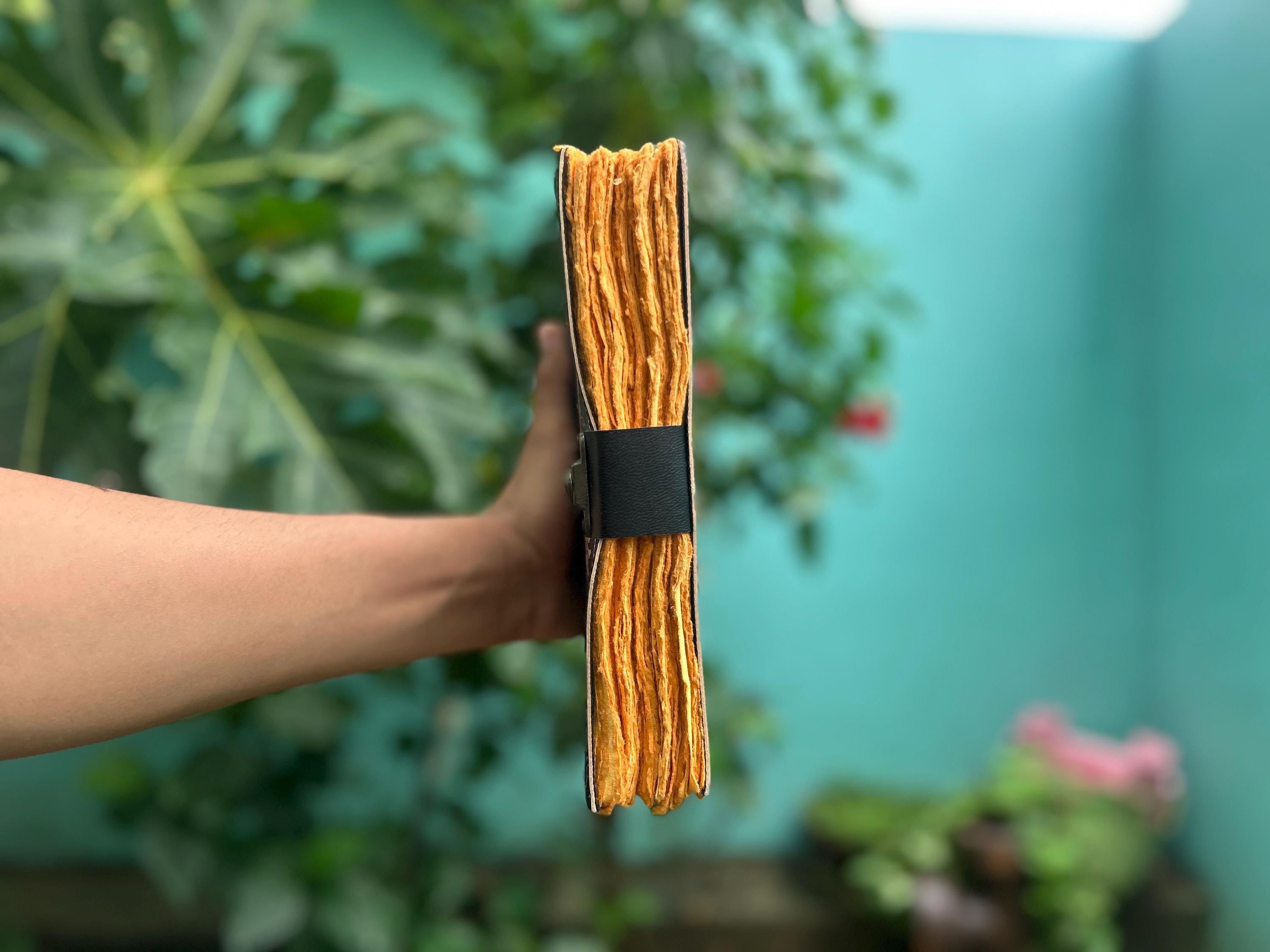 Set of 2 Leather Journals – Sun & Moon and Sky Blue One Stone (7×5 in)