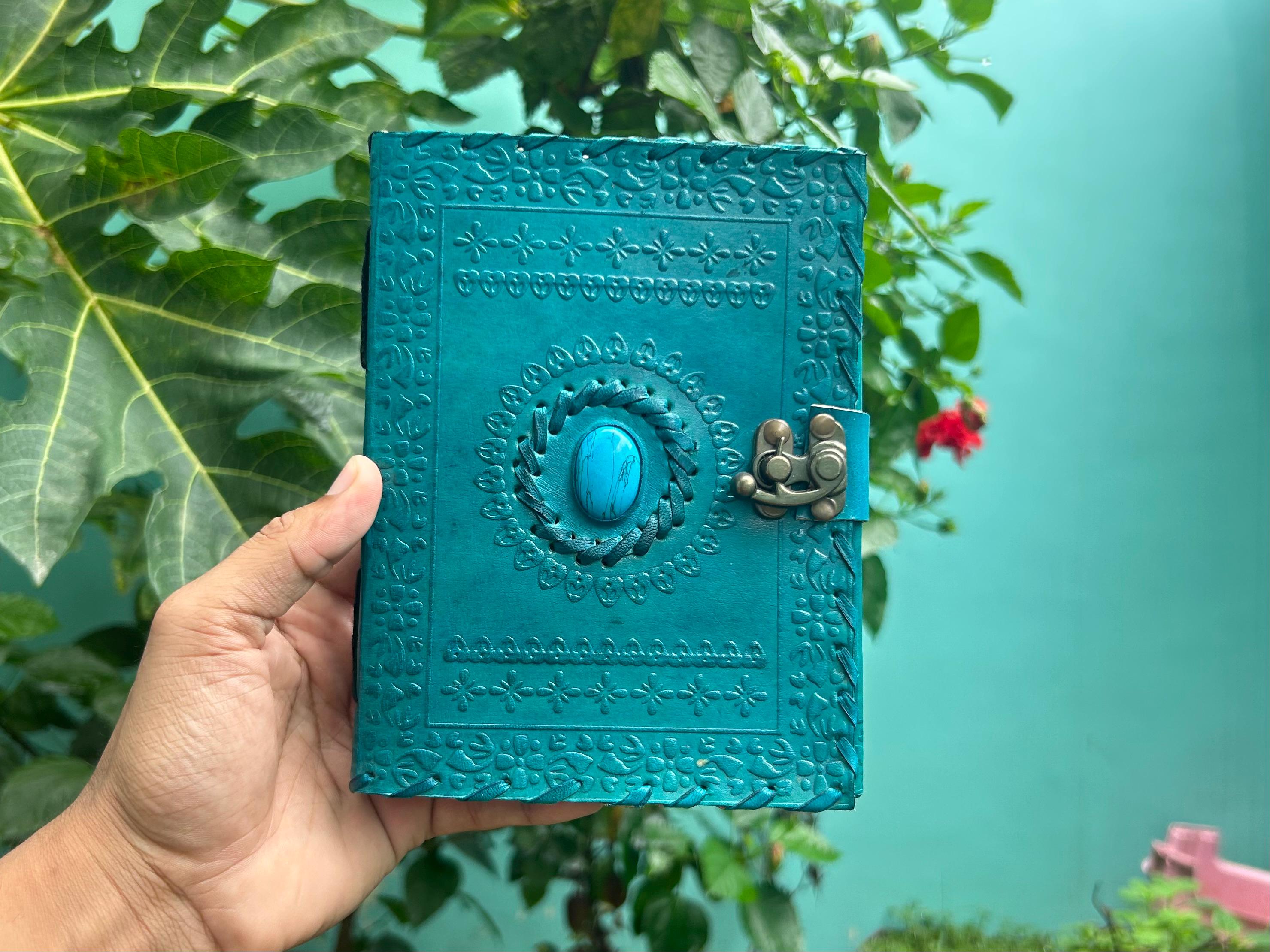 Set of 2 Leather Journals – Mother of Earth (7×10 in) & One Stone (5×7 in)