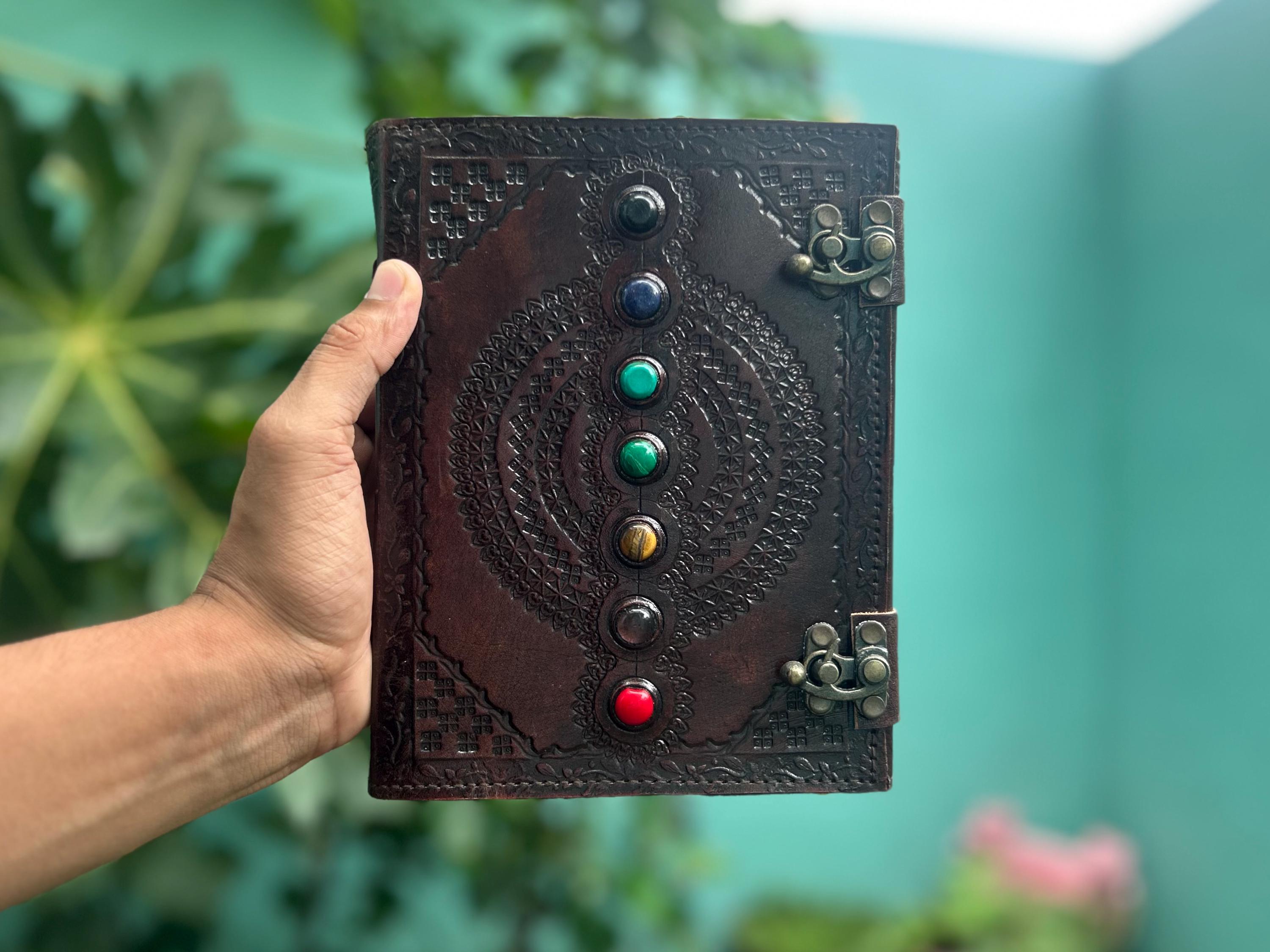 Set of 2 Leather Journals – Seven Stone & Seven Stone Tree of Life (8×6 in)
