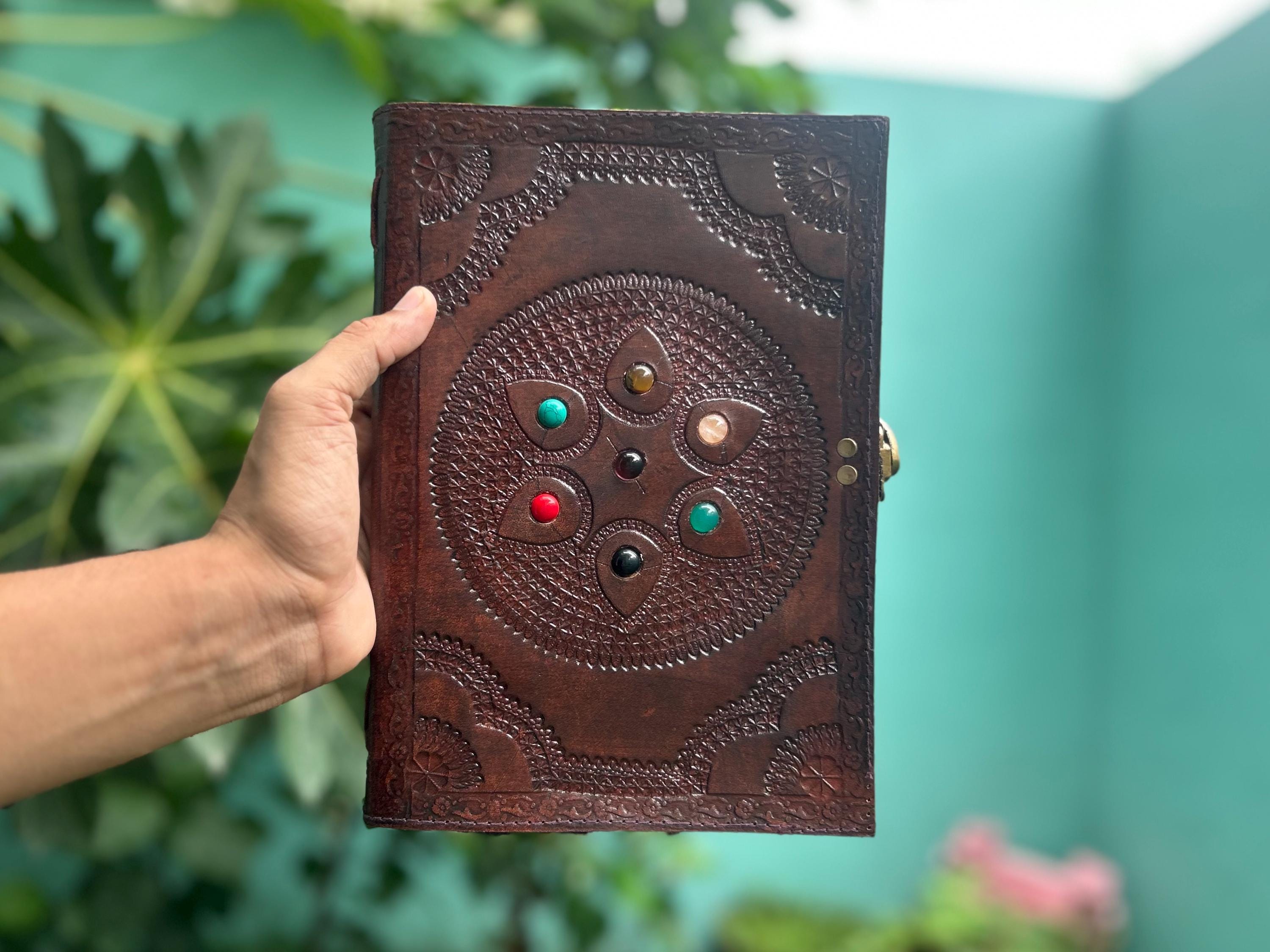 Set of 2 Leather Journals – Seven Stone (7×10 in) & One Stone Sky Blue (5×7 in)