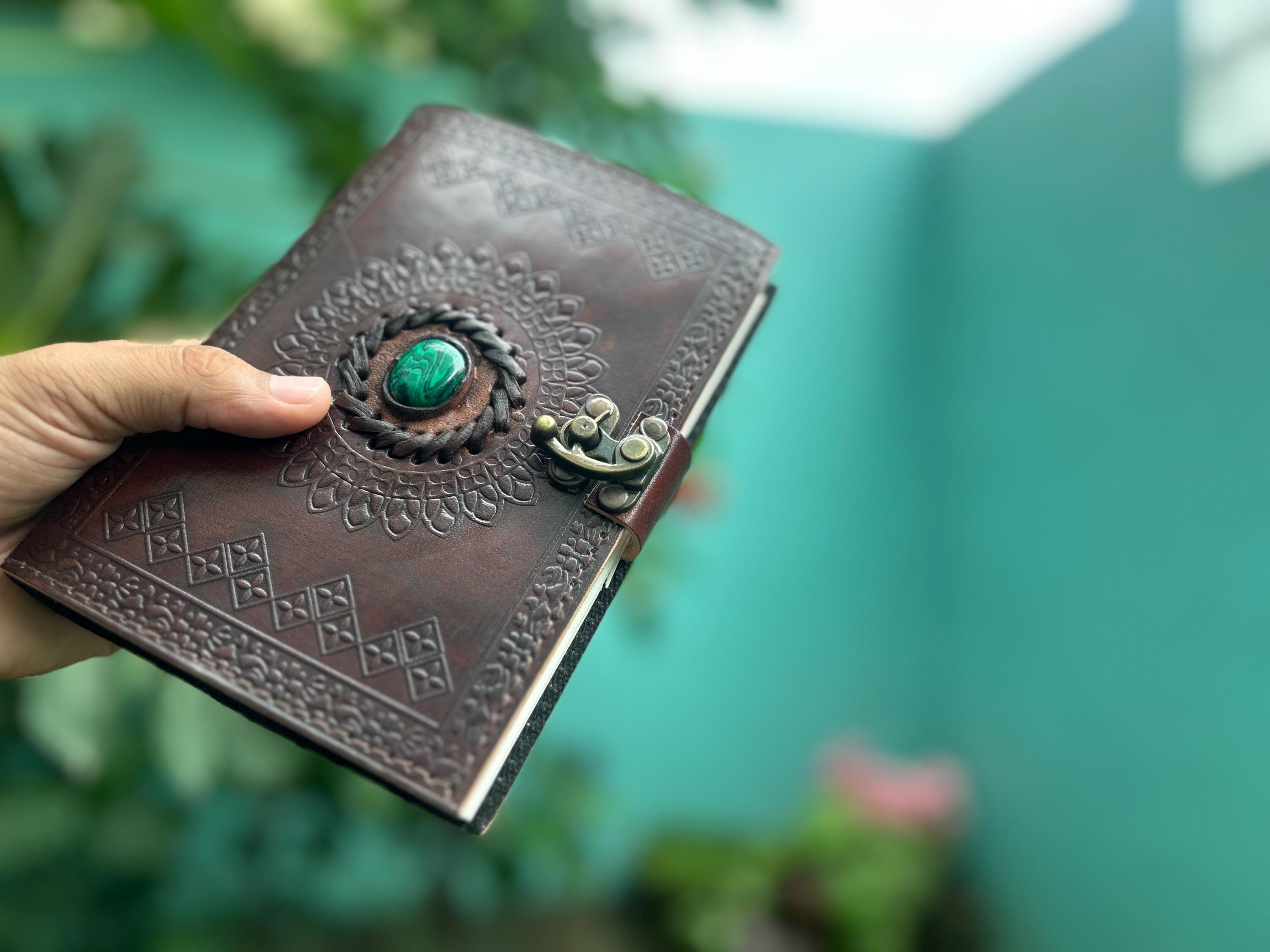 Set of 2 Leather Journals – Lock & Key and One Stone Brown (7×5 in)