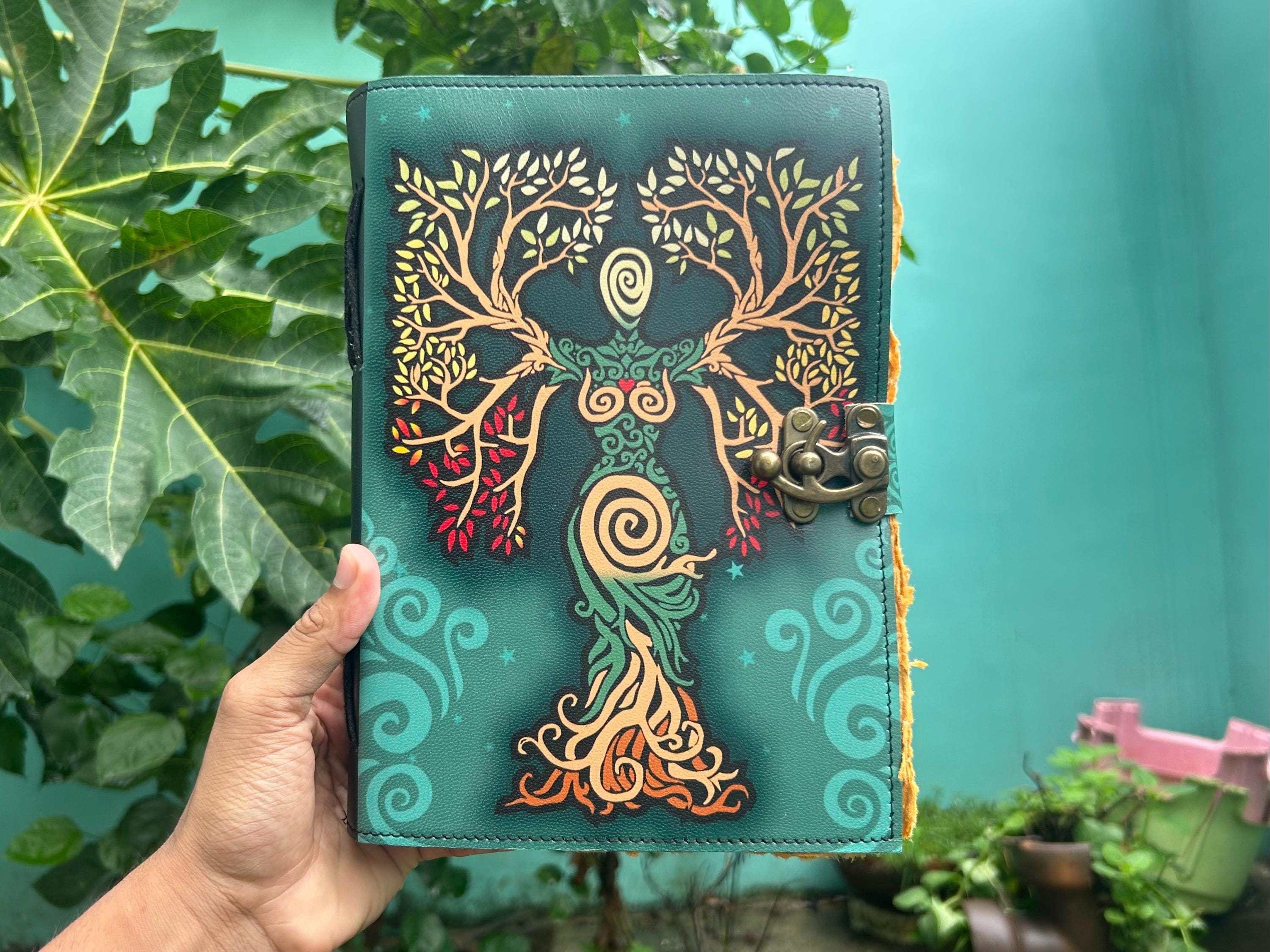 Set of 2 Leather Journals – Mother of Earth (7×10 in) & One Stone (5×7 in)