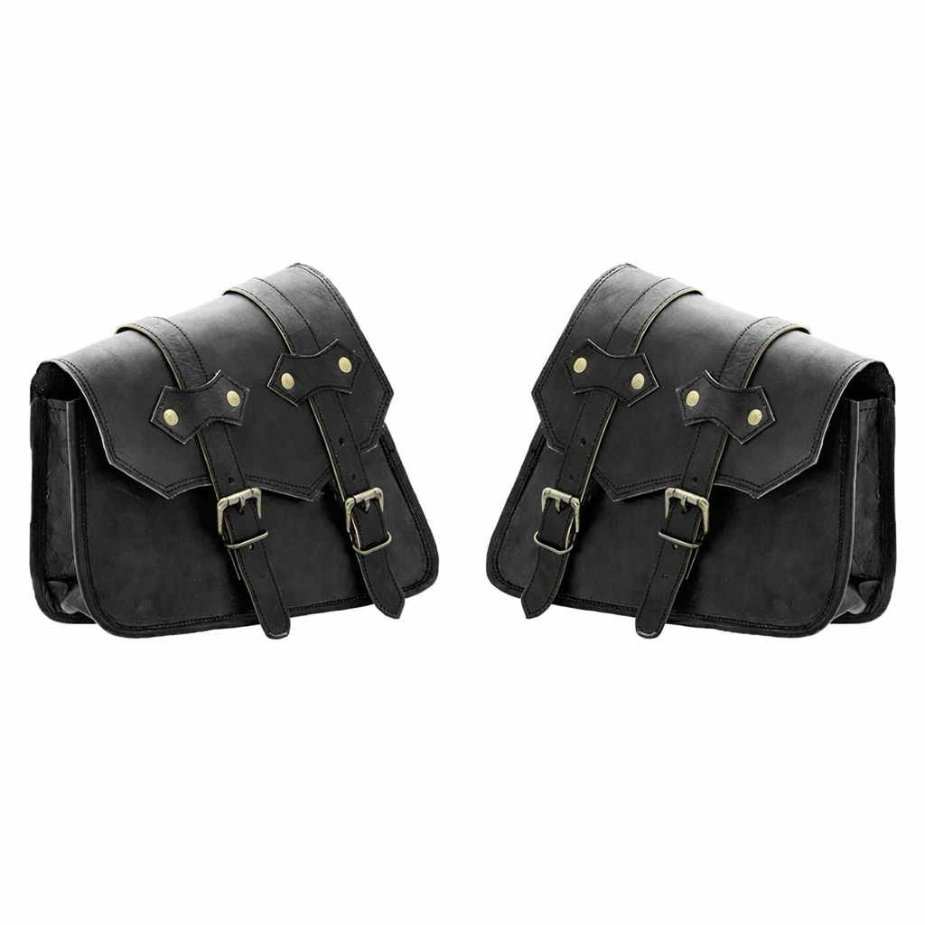 Set of 2 Lupi Black Motorcycles Saddle Bag