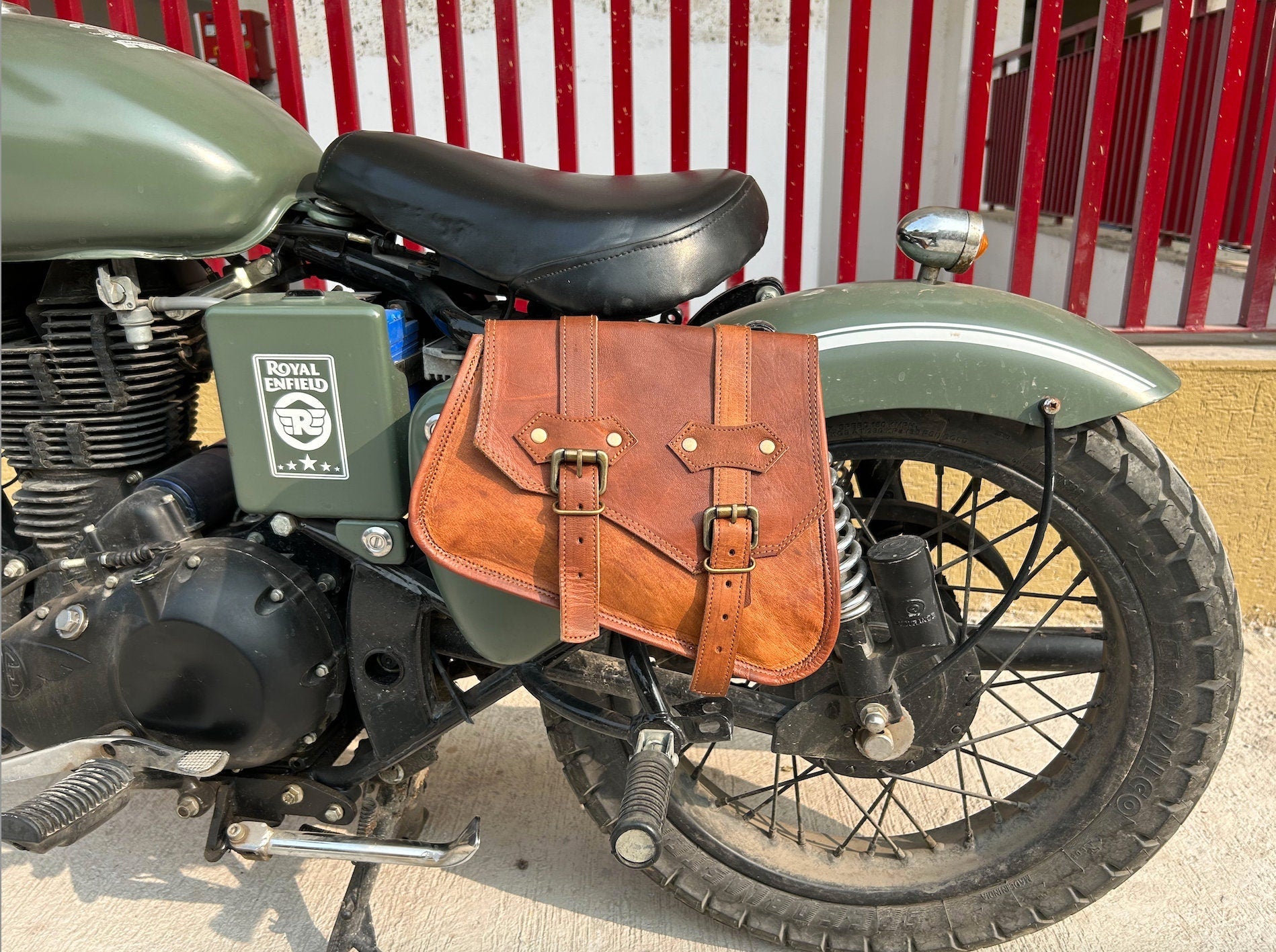 Set of 2 Lupi Brown Motorcycle Saddle Bag