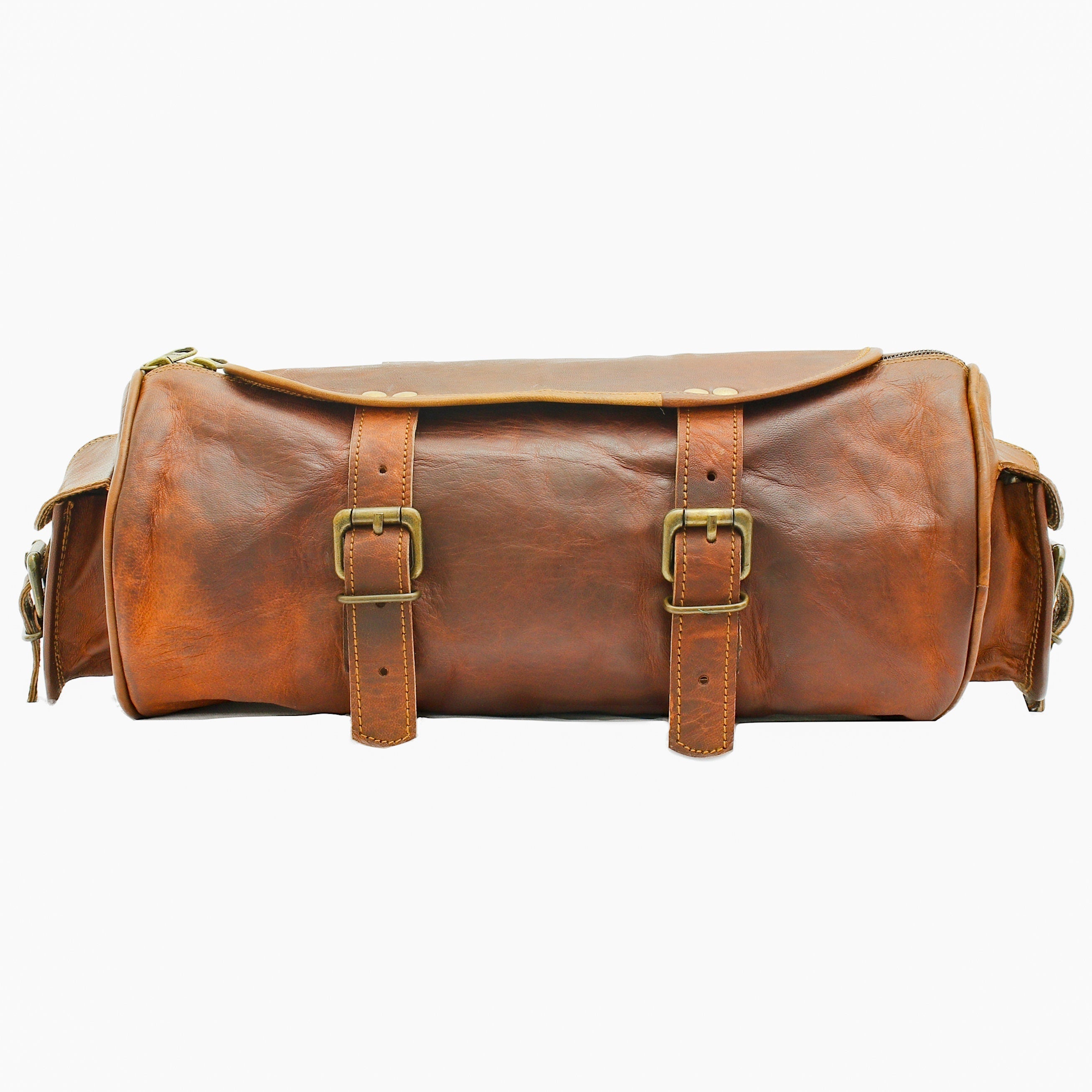 Set Of 2 Rogue Rider Brown Motorcycle Saddle Bag