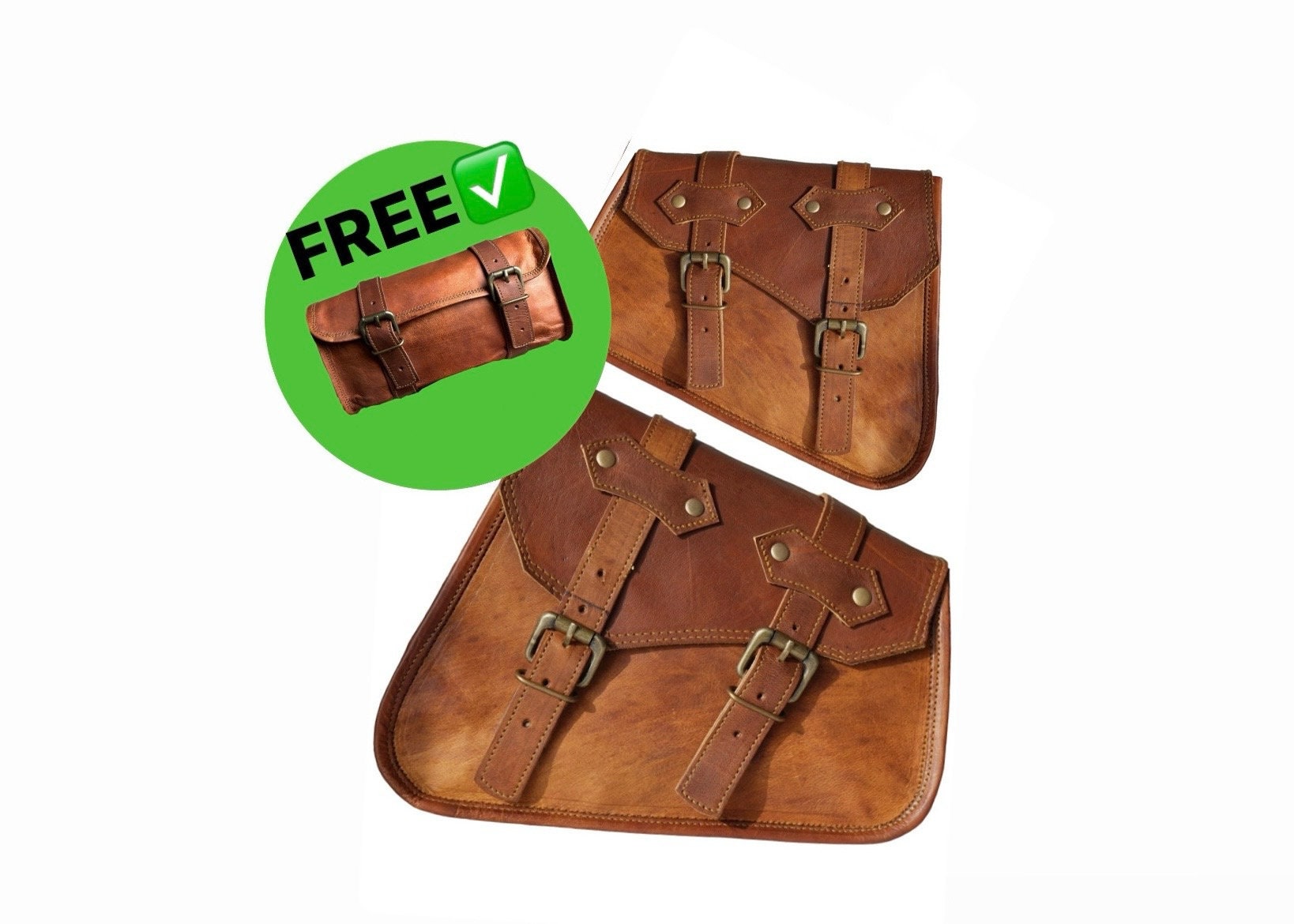 Lupi Brown Motorcycle Saddle Bag