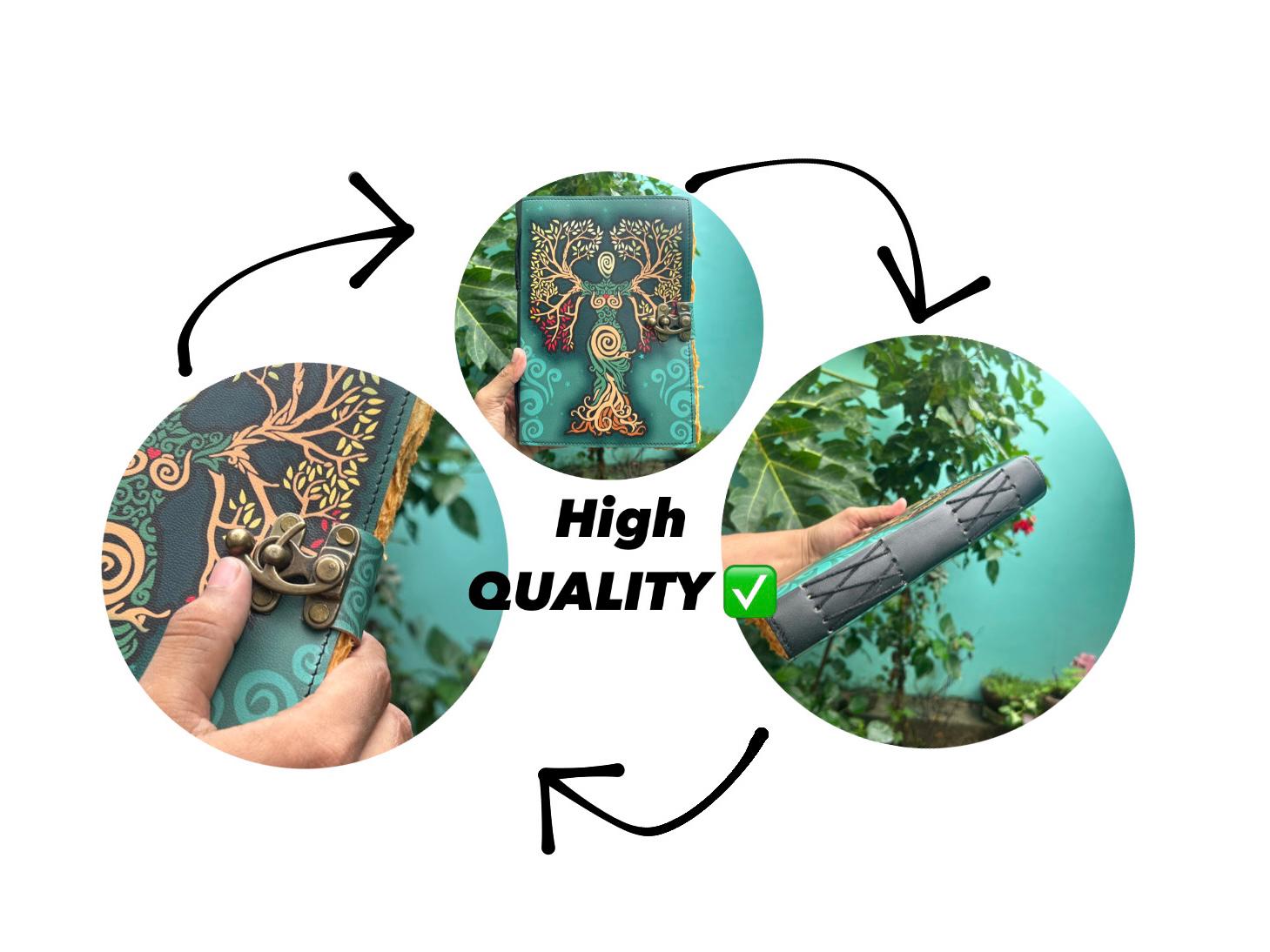 Set of 2 Leather Journals – Mother of Earth (7×10 in) & One Stone (5×7 in)