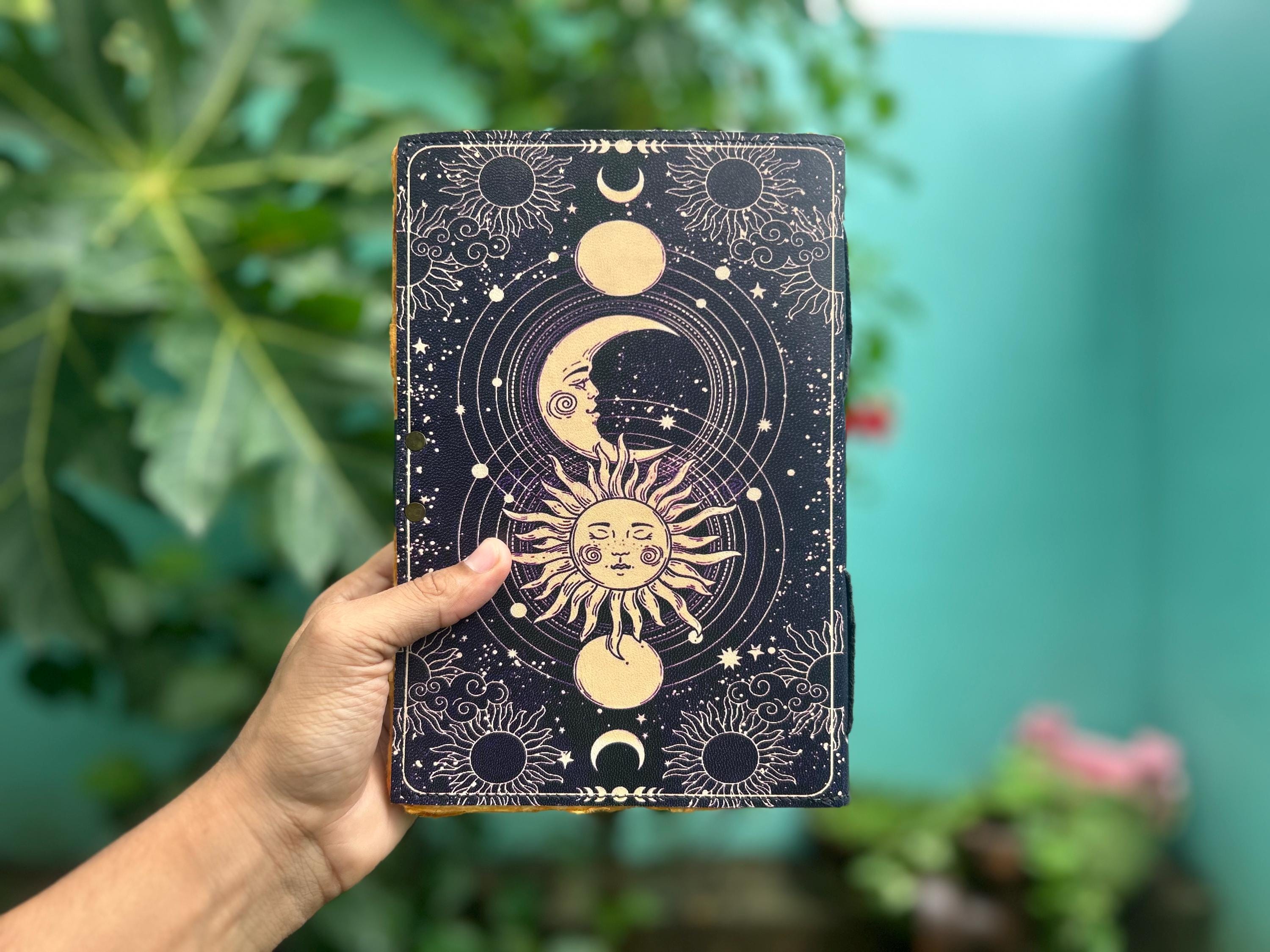 Set of 2 Leather Journals – Sun & Moon (7×10 in) and Tree of Life (8×6 in)