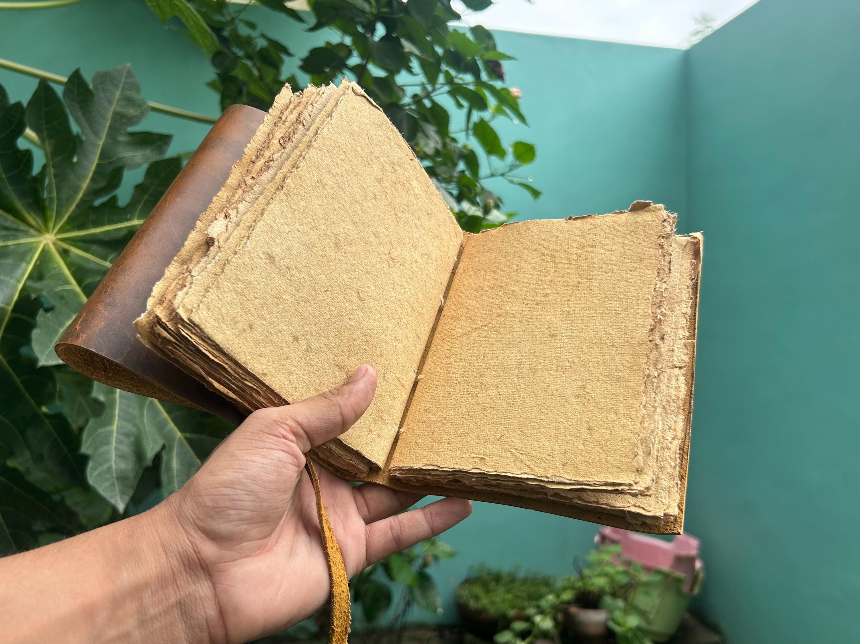 Set of 2 Leather Journals – Lock & Key and One Stone Brown (7×5 in)