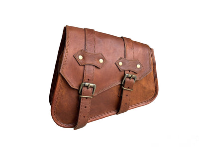 Lupi Brown Motorcycle Saddle Bag